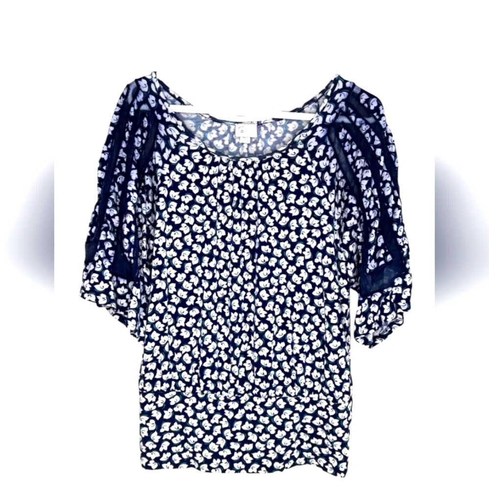 Postmark By Anthropologie Revolved Blooms Floral Blouse